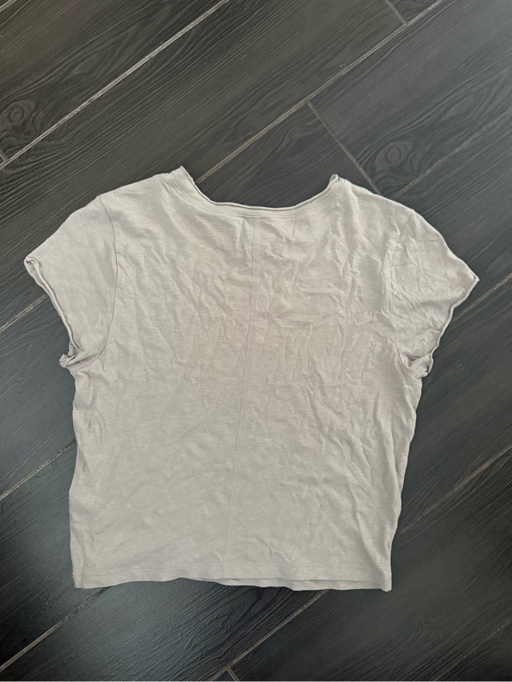 wild fable Light Gray Scoop Neck Short Sleeve Top